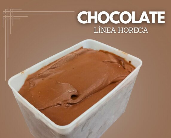 Chocolate Horeca. Helados artesanal envase para restaurantes con temperatura de servicio en -18