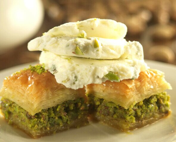 Baklava de Pistacho. Delicia Turca artesanal de Pistacho y miel