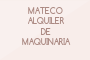 MATECO ALQUILER DE MAQUINARIA