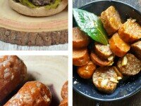 Embutidos Veganos. Chorizo vegano, morcilla vegana, panceta vegana