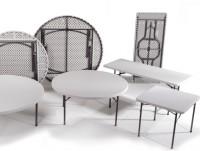 Muebles para Restaurantes. Amplia selección de mesas plegables, redondas, cuadradas, rectangulares y tipo maleta.