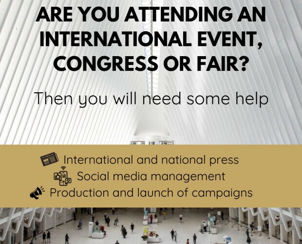 Marketing para eventos. Prensa internacional y nacional, manejo de redes sociales y lanzamiento de campañas.