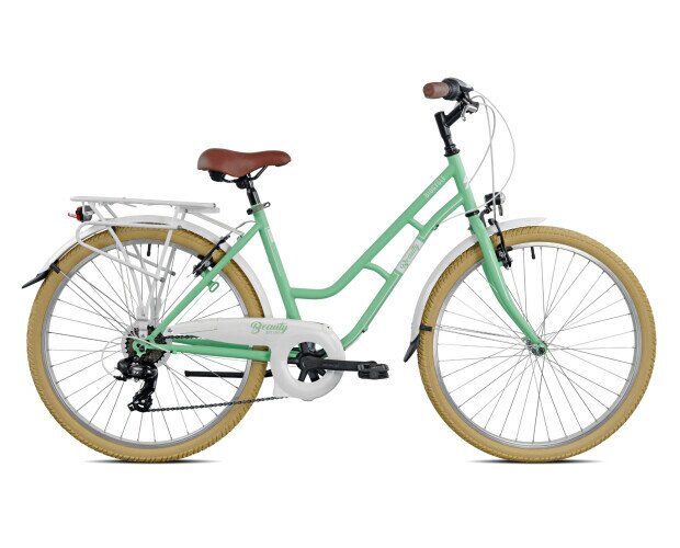 Beauty verde. Bicicleta de paseo de 26″ cuadro de acero revoshift