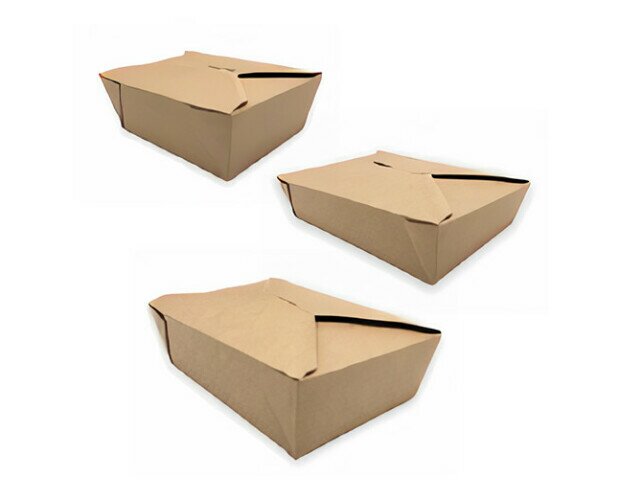 Caja Cartón Take Away Kraft. 300 unidades por caja (6 bolsas de 50 unidades)