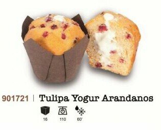 Tulipa Yogur Arandanos. Deliciosa tulipa de yogur con arándanos, perfecta para panaderías y pastelerías. Idea