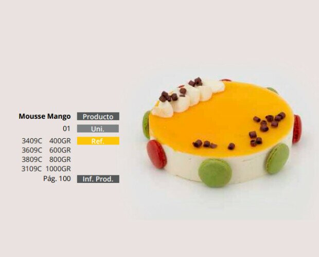 Mousse de Mango. Mousse con sabor a Mango. 1 unidad