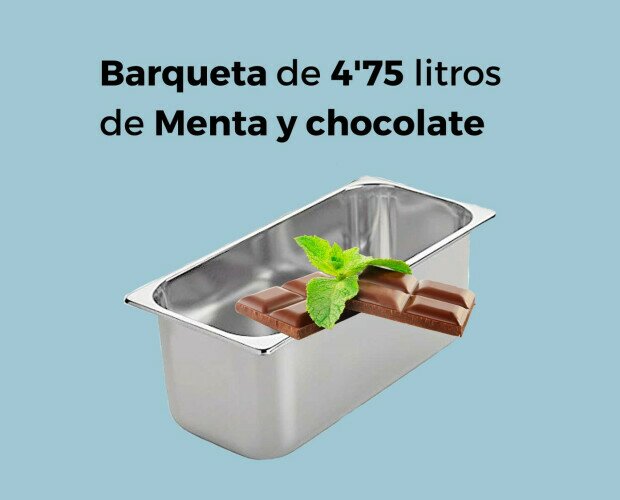 Helado de menta y chocolate. Helado de menta, con pepitas de chocolate de 4,75 l