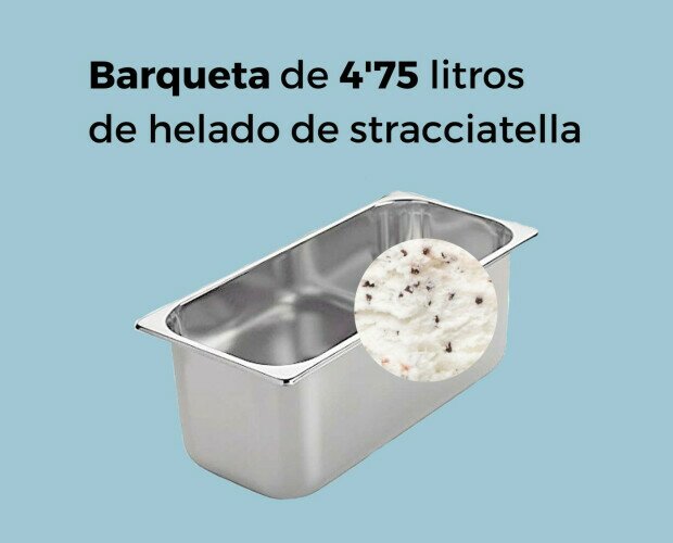 Helado de stracciatella. Helado de stracciatella artesanal de 4,75 l