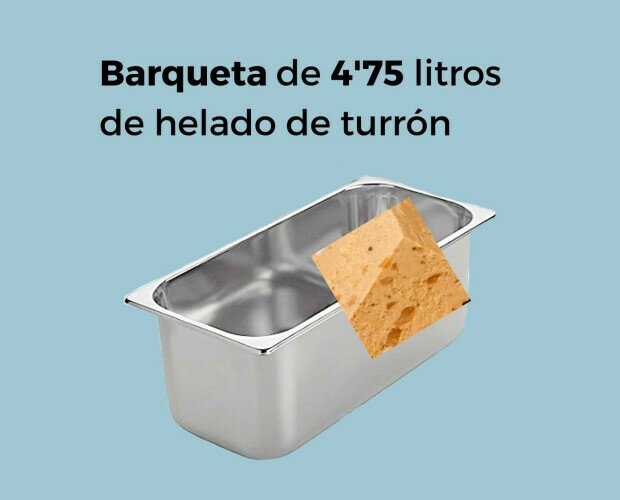 Helado de turrón. Helado de turrón artesanal de 4,75 l