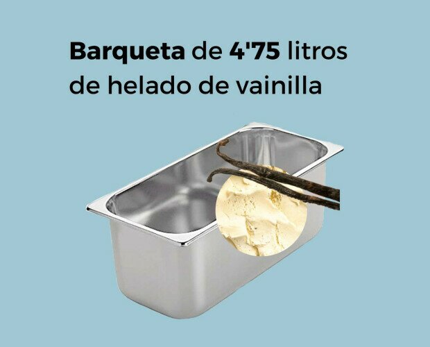 Helado de vainilla. Helado de vainilla artesanal de 4,75 l