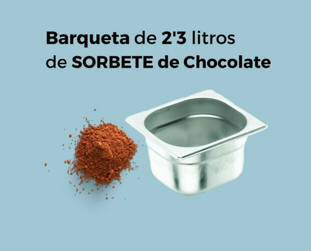 Barqueta 2,3 L Sorbete chocolate. Barqueta de 2,3 L Sorbete de chocolate