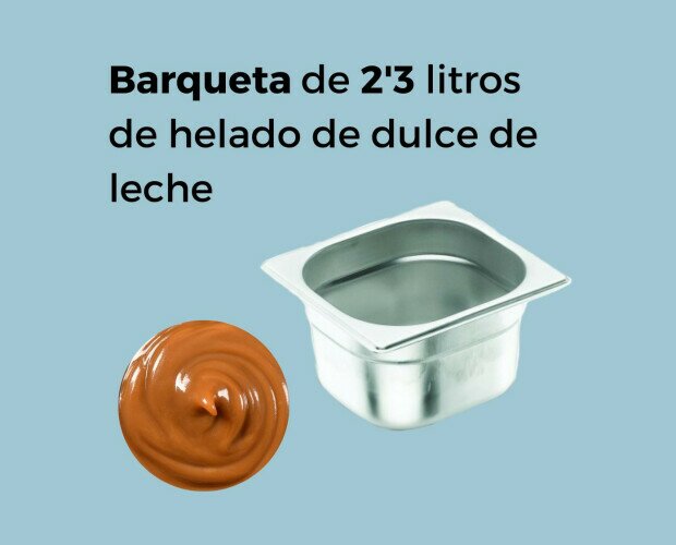 Barqueta 2,3 L Dulce de leche. Barqueta de 2,3 L sabor Dulce de leche