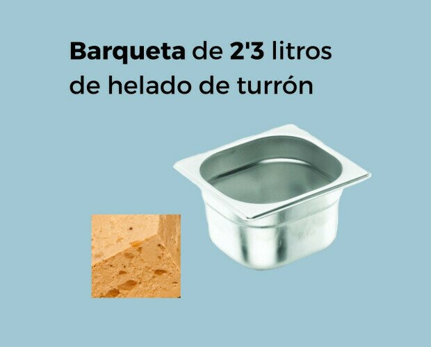 Barqueta 2,3 L Turrón. Barqueta de 2,3 L sabor a turrón