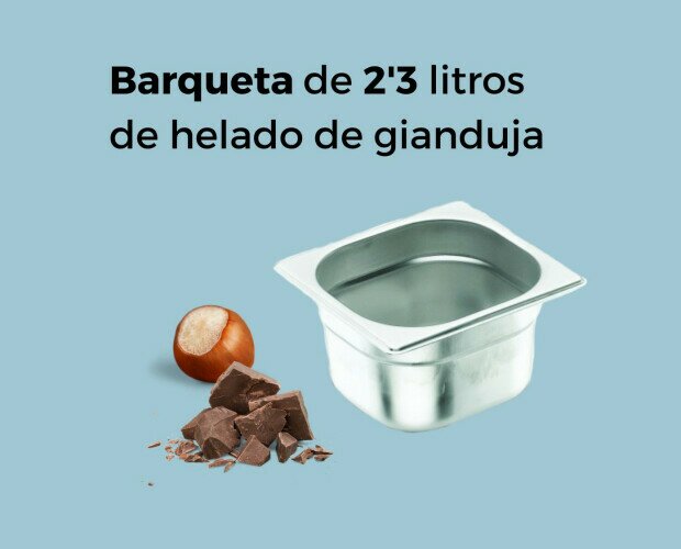 Barqueta de 2,3 L Gianduja. Barqueta de 2,3 L sabor a Gianduja