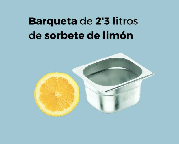 Barqueta de 2,3 L Limón. Barqueta de 2,3 Litros de helado de Limón