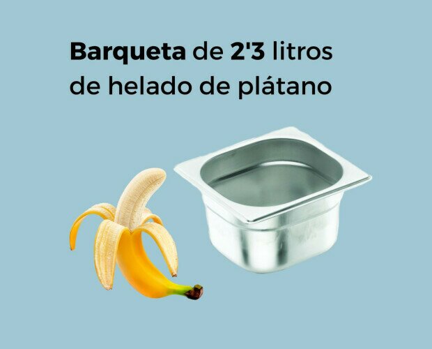 Barqueta de 2,3 L Plátano. Barqueta de 2,3 Litros de helado de Plátano