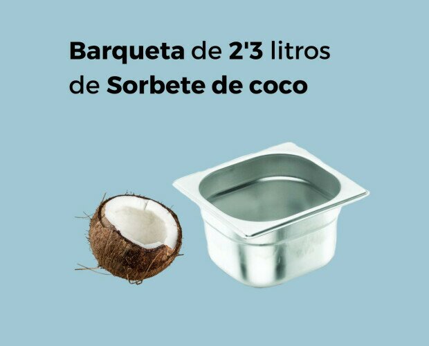 Barqueta de 2,3 L Coco. Barqueta de 2,3 Litros de helado de Coco