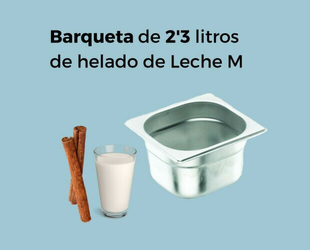 Barqueta de 2,3 L Leche merengada. Barqueta de 2,3 Litros de helado de Leche merengada