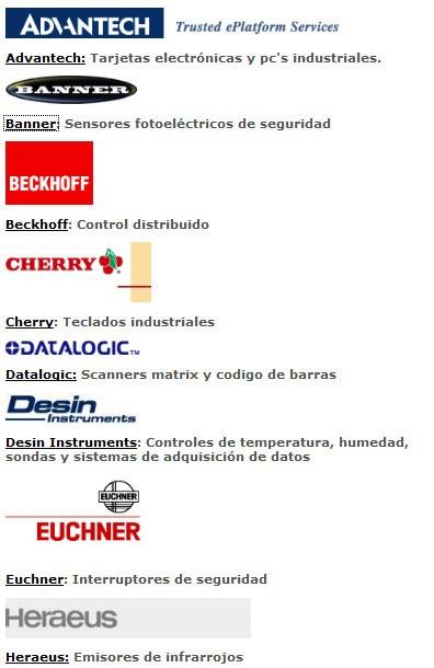 Nuestras marcas. Componentes para el sector de la automatización