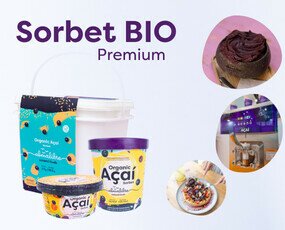 Sorbet listo para consumir. Sorbet de açaí BIO listo para consumir. Ideal para bowls y máquinas.