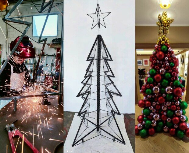 Elementos decorativos bajo pedido. Diseño, desarrollo fabricación de un árbol navideño para Las Rozas Village de Madrid