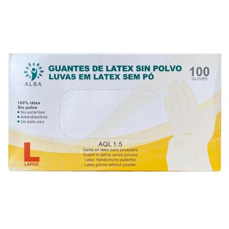 Guante LATEX sin polvo. Caja 100 uds.