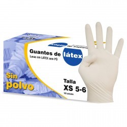 Guantes de Látex SIN POLVO (100 uds.) -S