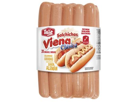 Salchichas Viena Tello 8X1Kg  20Ud