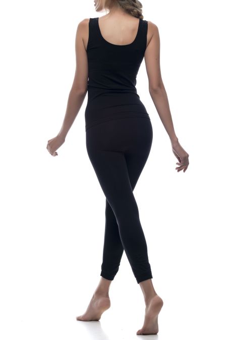 Set : Camiseta y Legging Noche con fibra Emana, 200 den, Nina-Negro-L (42-44)