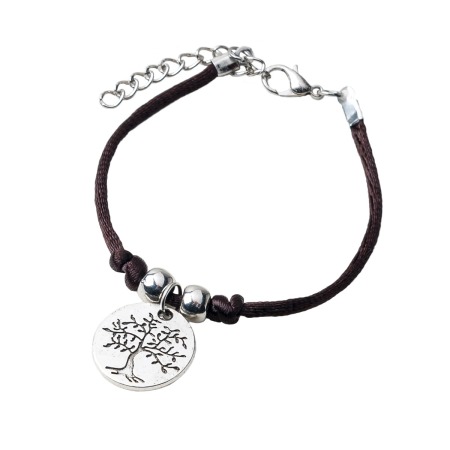 Pulsera con medalla árbol/life is a gift,min.4