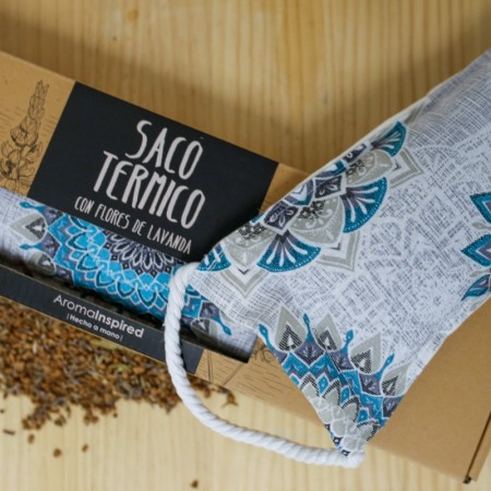 Saco térmico lavanda en caja - Mándala gris