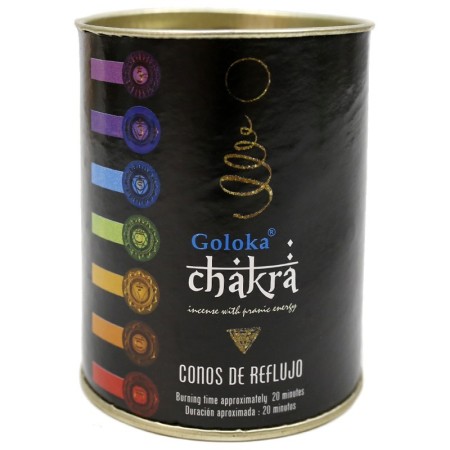 6 Packs 18 conos incienso reflujo Goloka - chakra