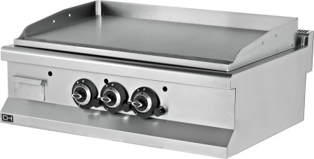 Fry tops a gas sobremesa liso acero rectificado 12 mm 19,5 kW 900x635x285h mm EMP6IG030 Línea 600 Estambul