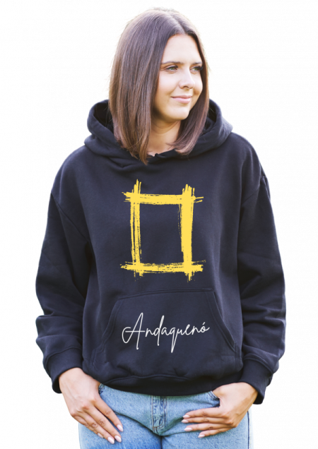 Hoodie Negro Unisex ANDAQUENO - Ref: 12565