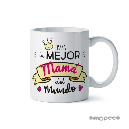 Taza cerámica Para la mejor mamá, en caja regalo