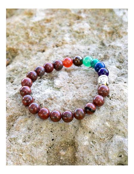 Pulsera Piedras Jaspe Rojo - SPU0020J