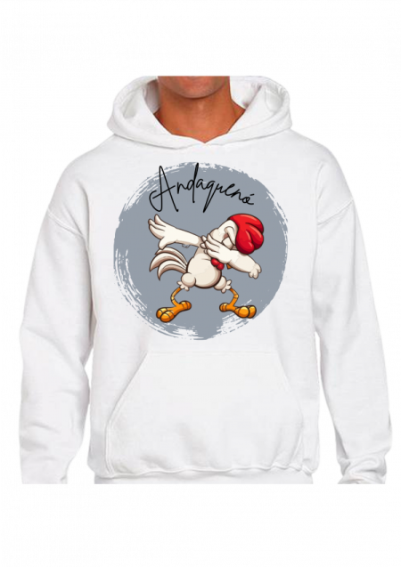 Hoodie Blanco Unisex ANDAQUENO - Ref: 11655