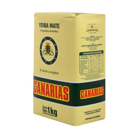 Yerba Mate Canarias con Té Verde y Jengibre 1Kg