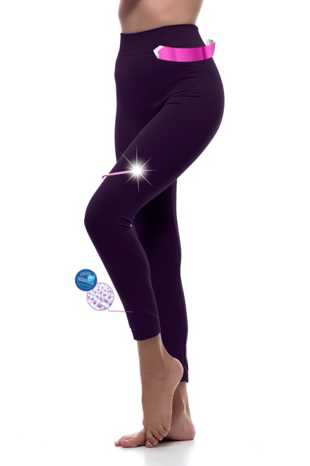 Legging reductor 200 den, con fibra Emana, Noah-Purple-L (42-44)