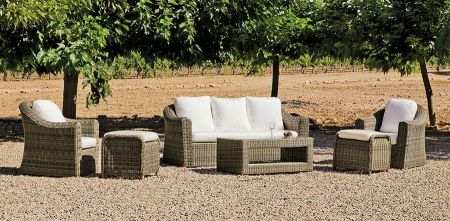 MERIDIEN-7 CON COJINES IMPORT SET SOFA HUITEX CHAMPAGNE