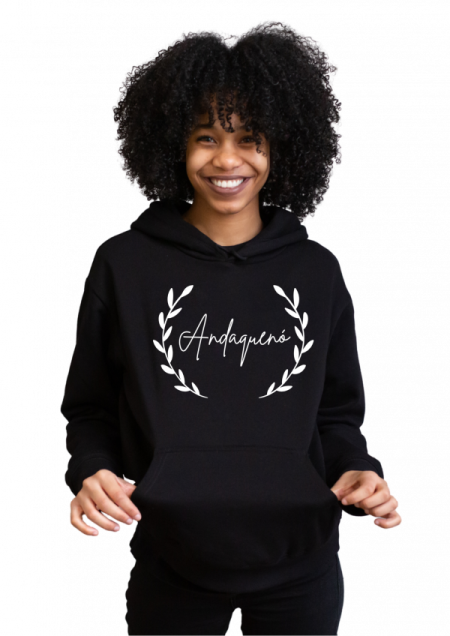 Hoodie Negro Unisex ANDAQUENO - Ref: 12420