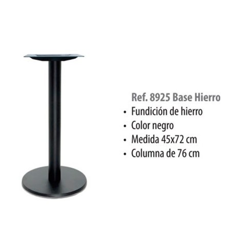 BASE HIERRO FUNDIDO NEGRO COLUMNA 76 45X72