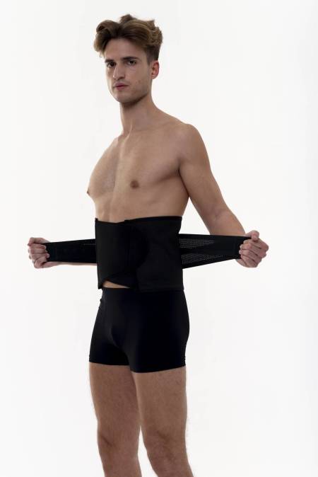 Fajín dolor lumbar con velcro ajustable, Exer-Negro-L/XL(42-46)