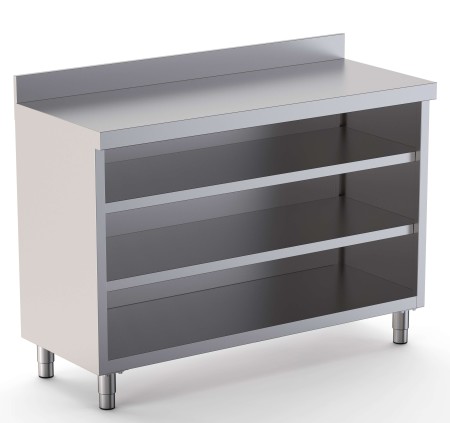 Mueble Estantería Acero Inoxidable Fondo 600 Con 2 Estantes 1000x600x1050h mm DT6001000S2