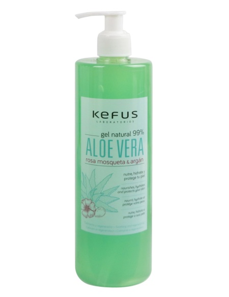 Gel de Aloe Vera Natural Verde Rosa Mosqueta y Argán Kefus (500 ml)