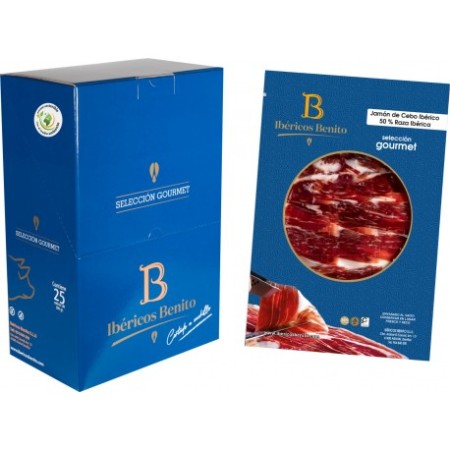 25 sobres Jamón de Cebo Ibérico 50% raza Ibérica Benito Cortado a cuchillo