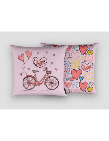 Cojín Bicicleta Corazones