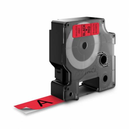 Cinta laminada Dymo D1 DY45807 19mm, Negro/Rojo