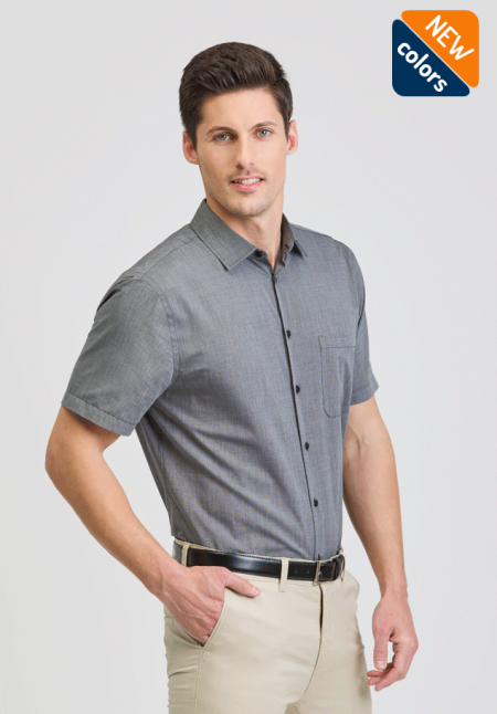 Camisa Hombre Regular Fit Manga Corta Escructura Fil A Fil