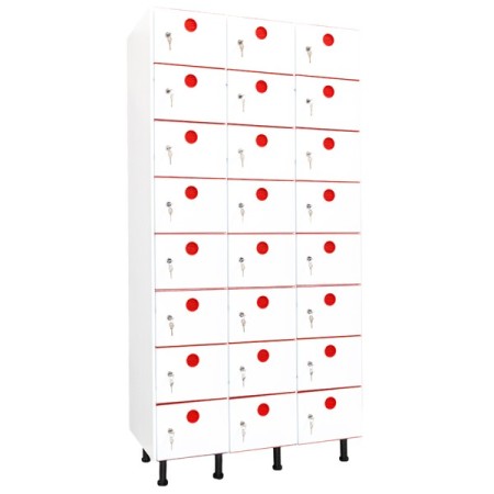 Taquillas PVC 24 puertas 3 columnas